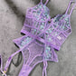 Lavender Blossom Embroidered French-inspired Bodysuit