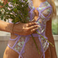 Lavender Blossom Embroidered French-inspired Bodysuit
