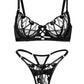 Exquisitely Crafted Midnight Black Lace Lingerie Set