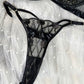 Exquisitely Crafted Midnight Black Lace Lingerie Set
