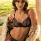 Midnight Blossom Lace Embroidered Lingerie Set