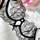 Ultra-Thin Sheer Black Embroidery Lingerie Set