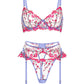 Fantasy Pink Bloom Embroidery Lingerie Set
