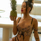 Leopard Flower Lace Lingerie Set