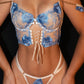 Enchanted Blue Blossom Lace Lingerie Set
