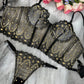 Chic Luxe Noir & Gold Lingerie Set