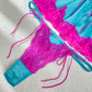 Pink Lace & Blue Silk Contrast Lingerie Set