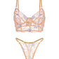 Champagne Floral Sexy Sheer Embroidered Lingerie Set
