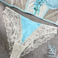 Baby Blue Satin Rosette Bow Lingerie Set