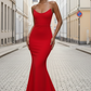 Daris Gown - Red - Cat-Eye Scoop Neckline Dress
