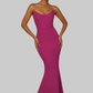 Daris Gown - Berry - Cat-Eye Scoop Neckline Dress