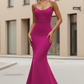 Daris Gown - Berry - Cat-Eye Scoop Neckline Dress