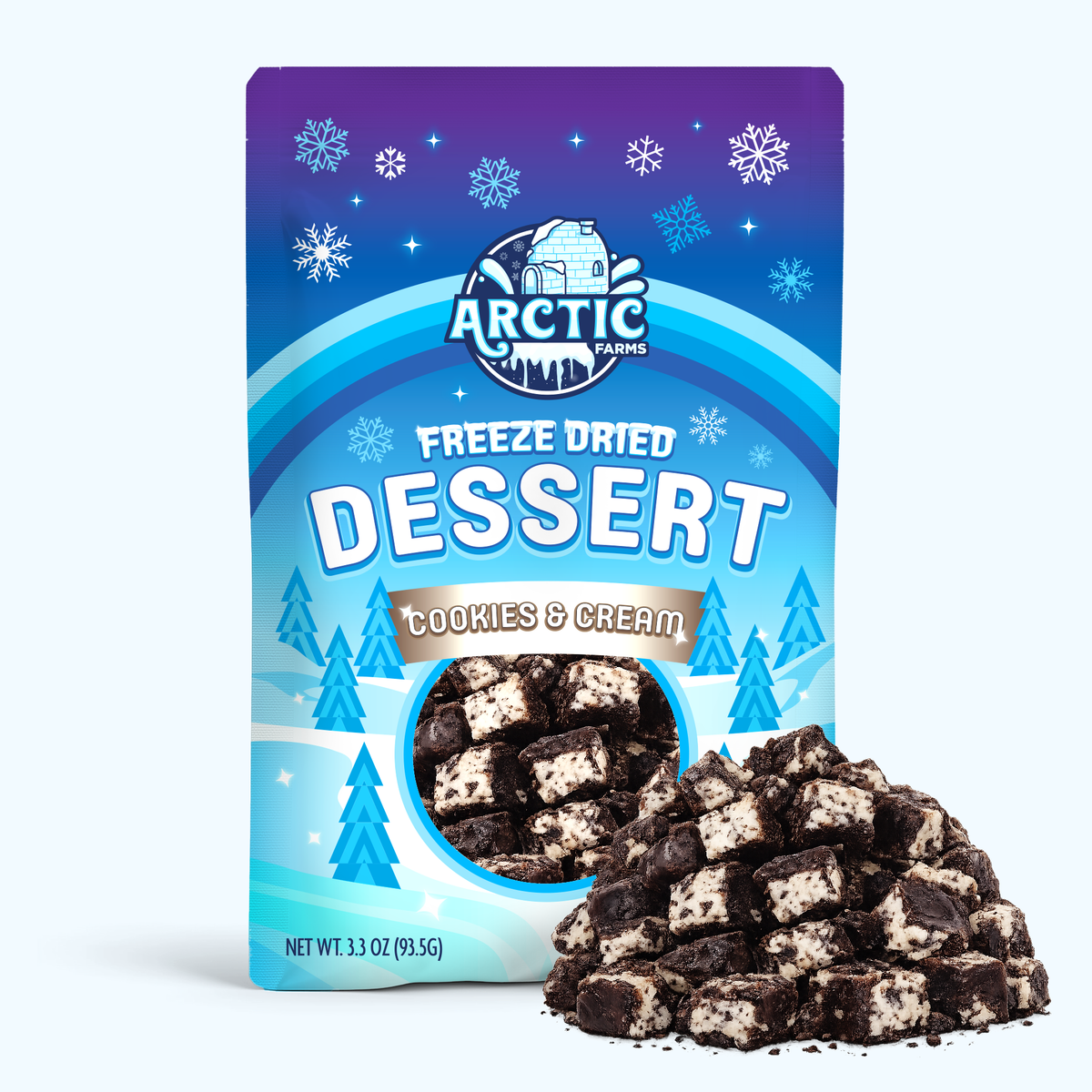Freeze Dried Cookies & Cream Desert Ice Cream Bar Bites
