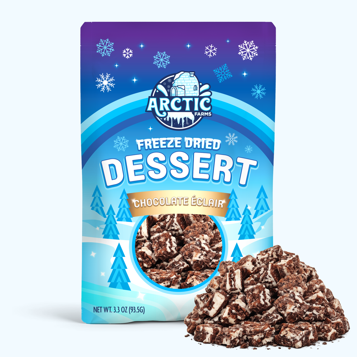 Freeze Dried Chocolate Éclair Desert Ice Cream Bar Bites