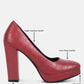 Whitley Croc Texture High Block Heel Pumps