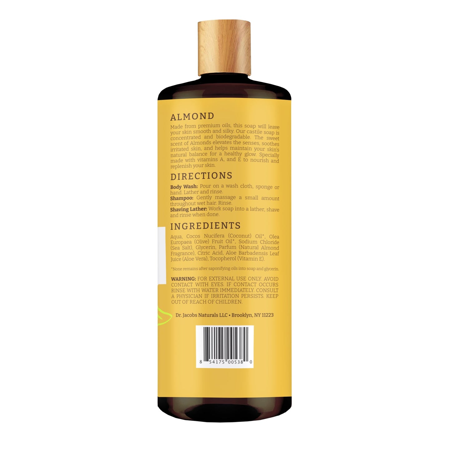 Almond Pure Castile Body Wash