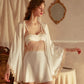 Duchess Dream 3-Piece Lace Trim Satin Set