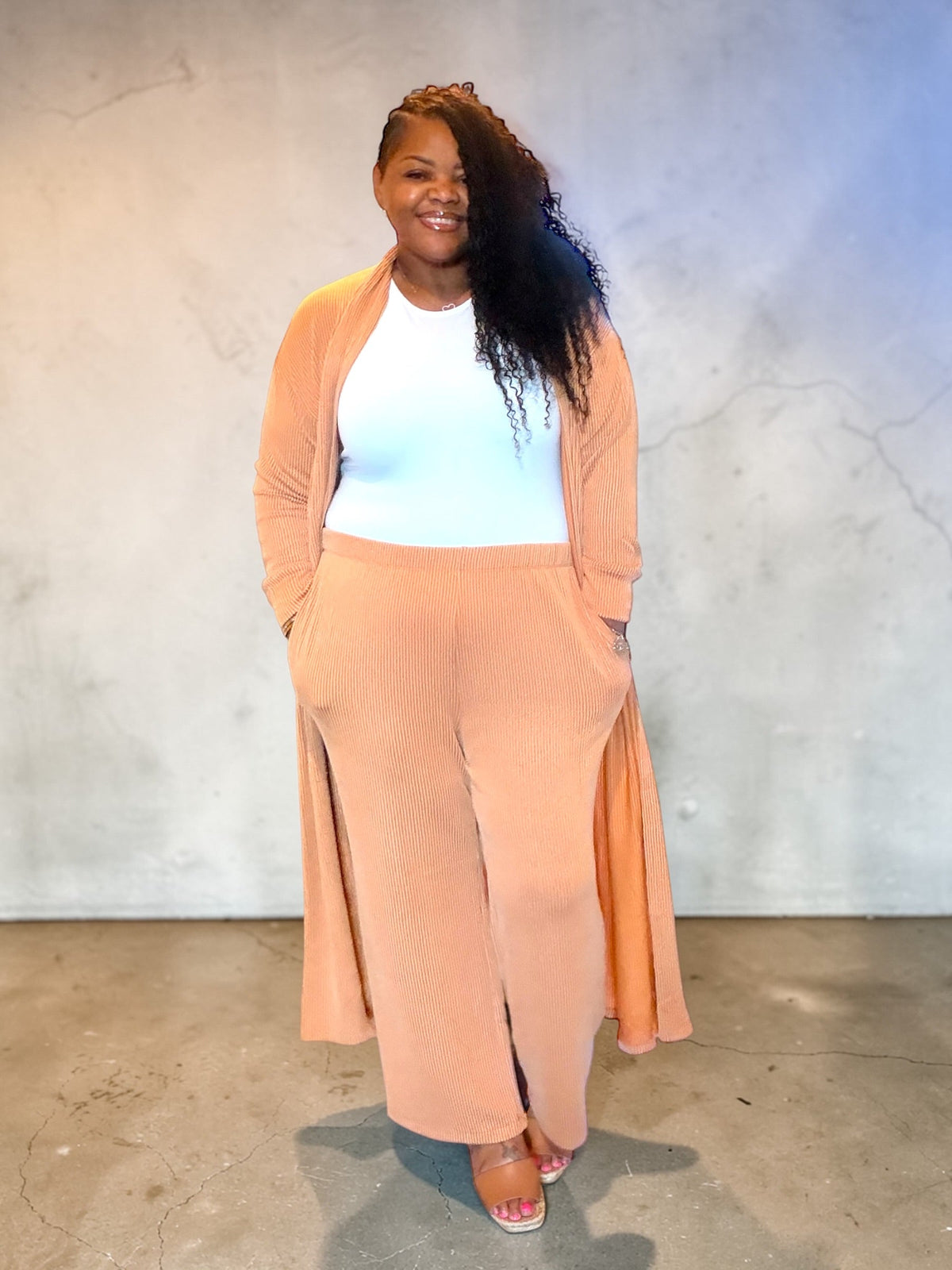 2 Piece Longline Cardigan And Pant Set