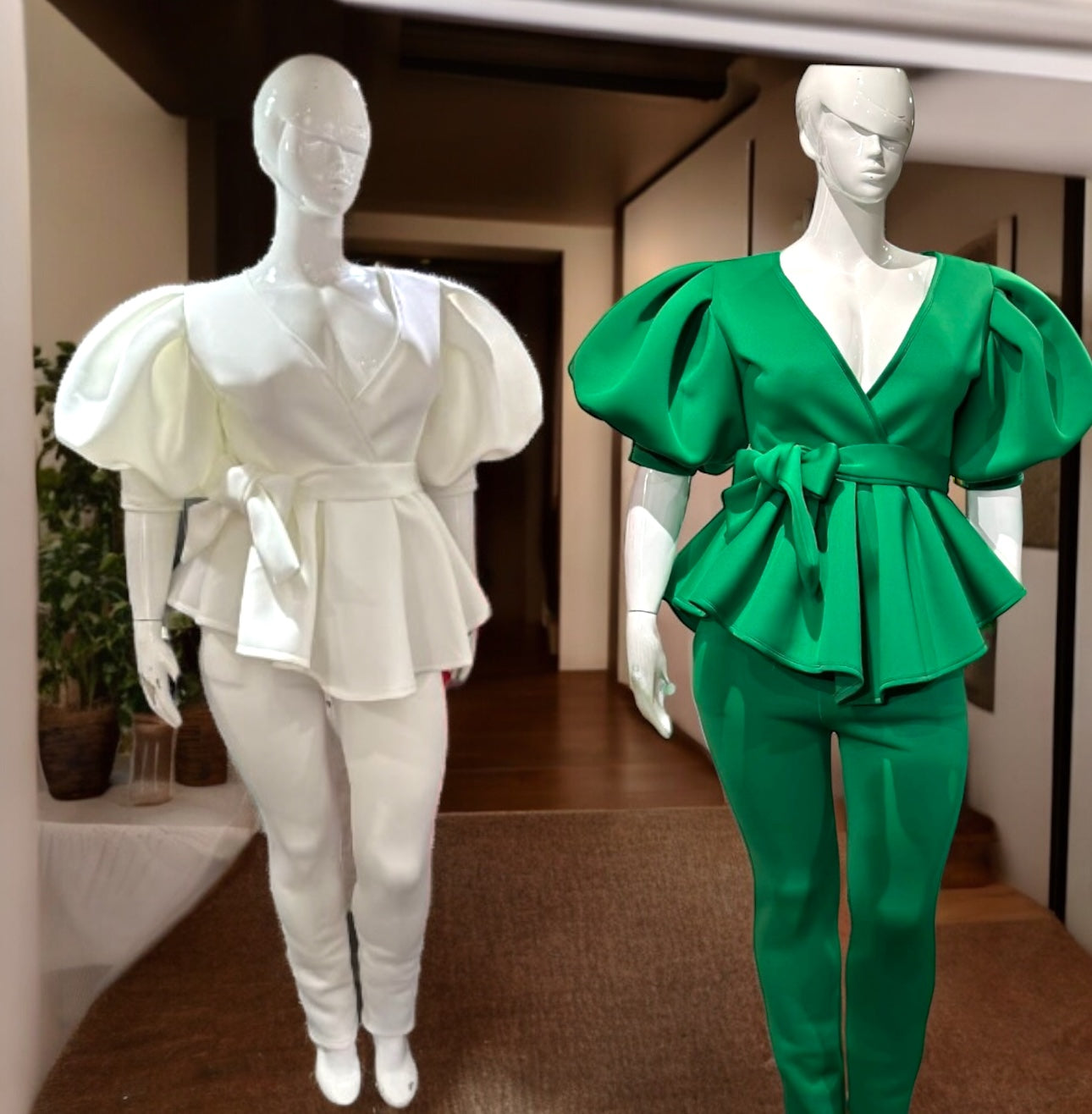 Elegant Puff Sleeve Legging Set