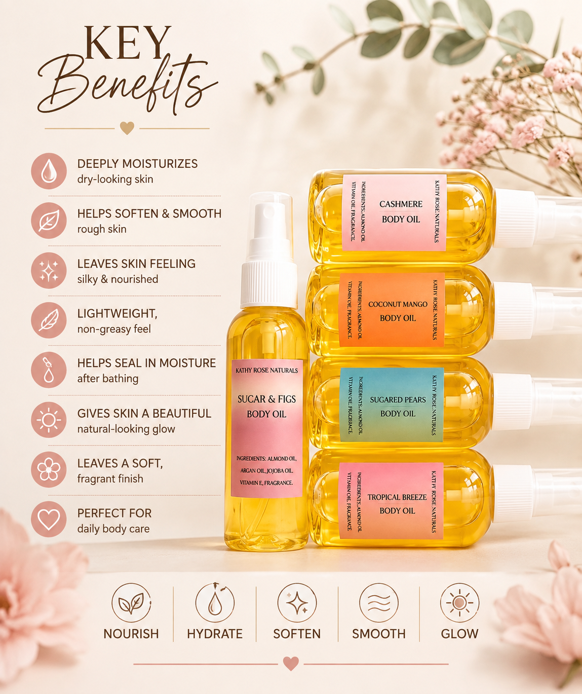 Golden Glow Body Oils for Dry Skin | Nourishing Everyday Body Oils