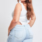 Low Rise Frayed Cargo Bermuda Shorts