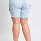 Low Rise Frayed Cargo Bermuda Shorts