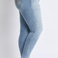 WannaBettaButt Mid Rise Embroidered Skinny Jean