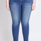 WannaBettaButt Mid Rise Embroidered Skinny Jean
