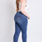 WannaBettaButt Mid Rise Embroidered Skinny Jean