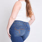 WannaBettaButt Mid Rise Embroidered Skinny Jean