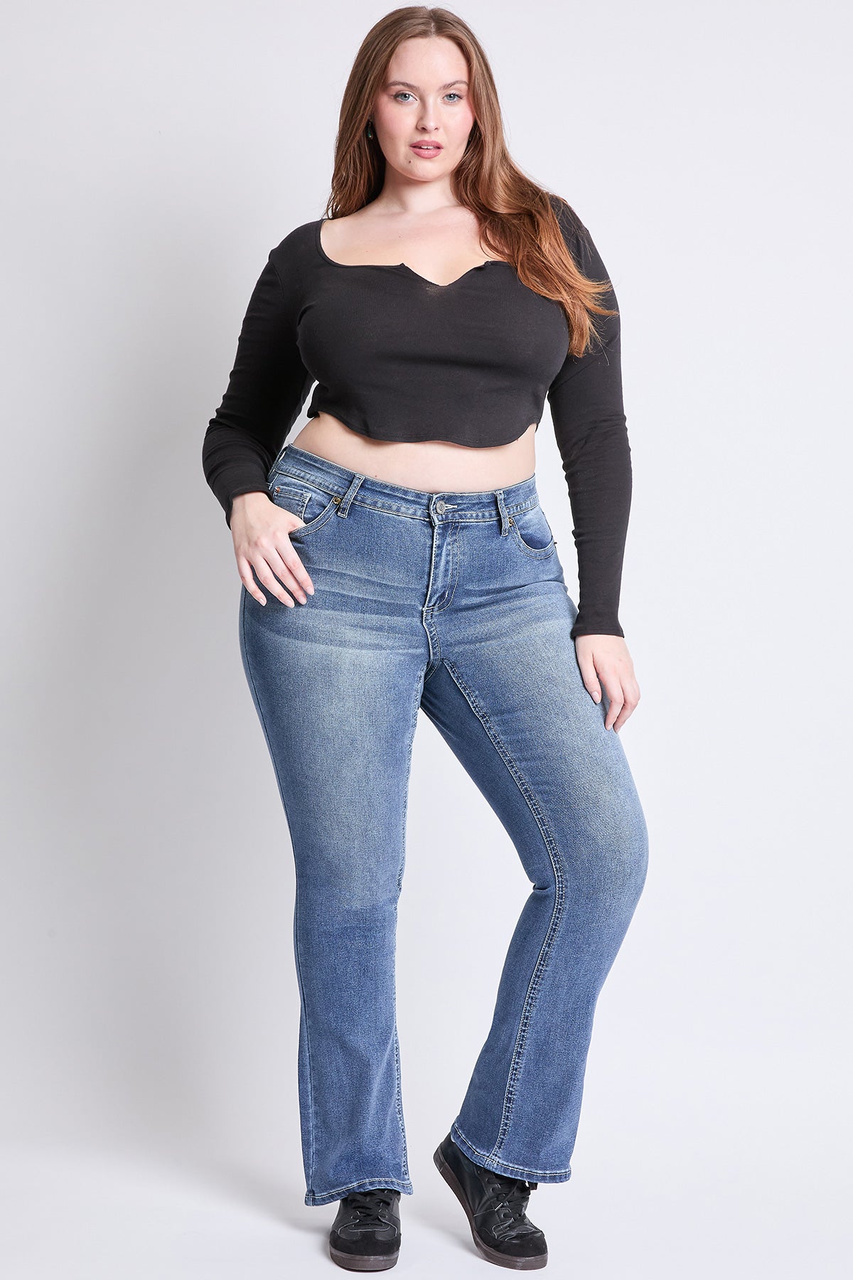 Mid Rise Premium Stitch Bootcut Jeans