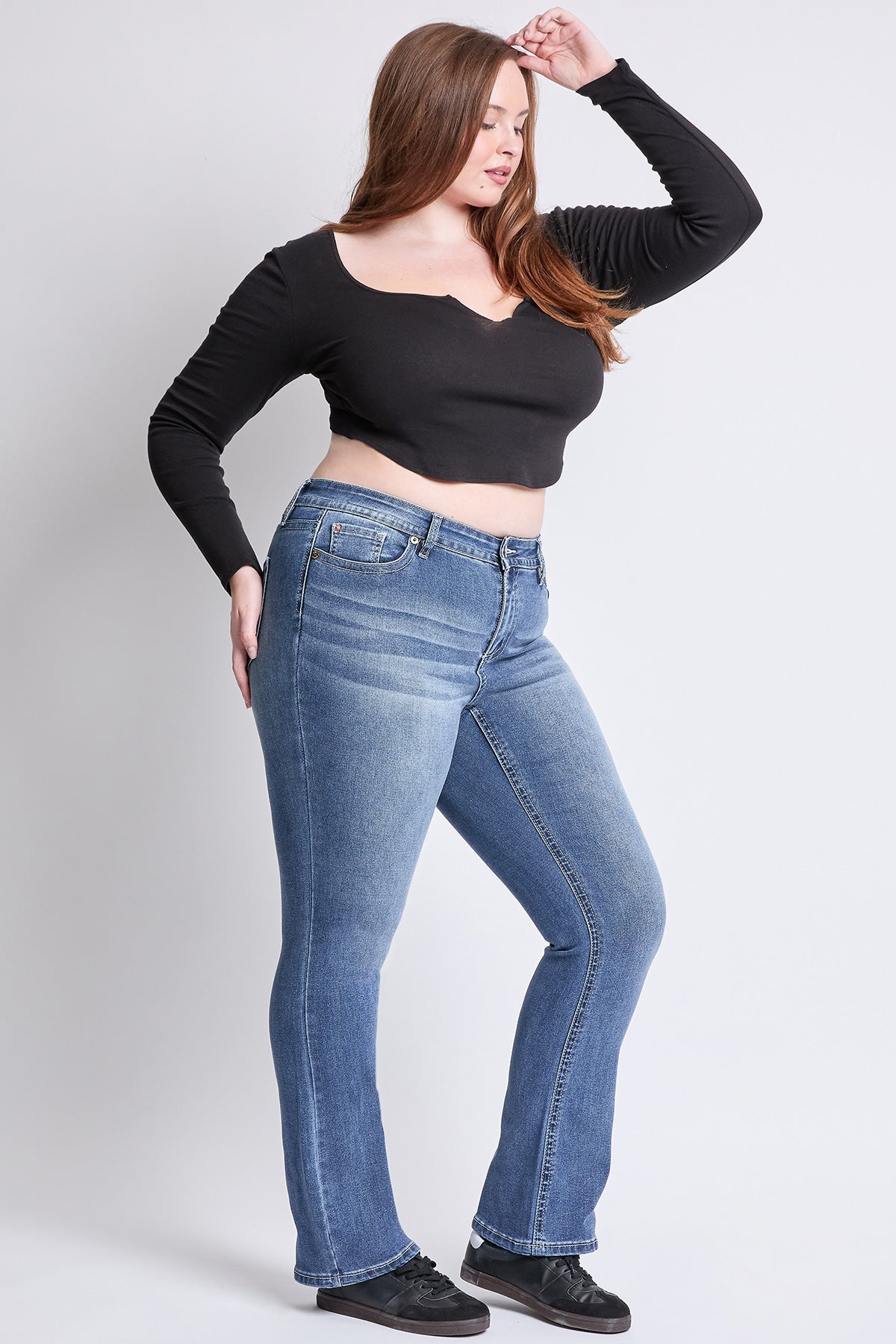 Mid Rise Premium Stitch Bootcut Jeans