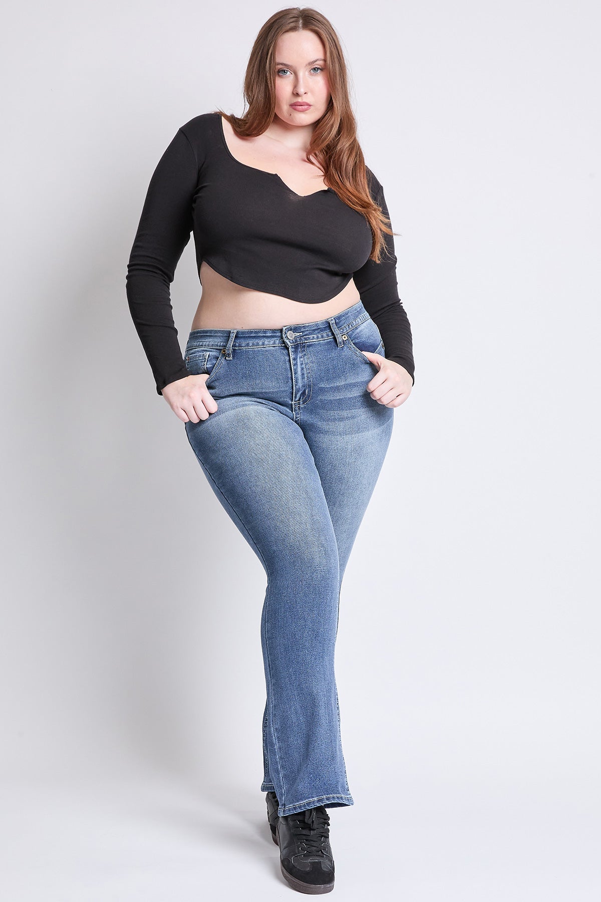 Mid Rise Premium Stitch Bootcut Jeans