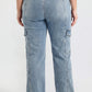 Women's Plus High Rise Elastic Waist Straight Cargo