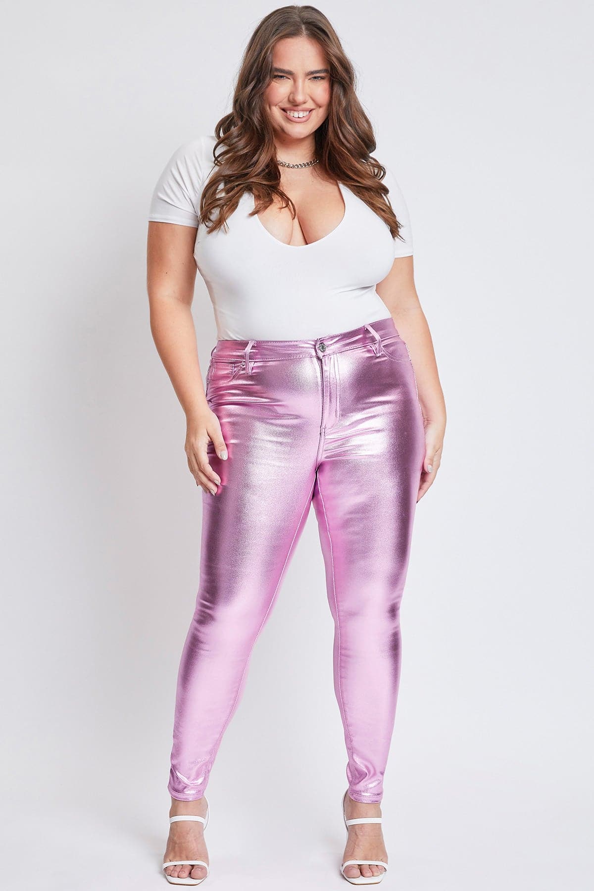 Hyperstretch Metallic Skinny Pants