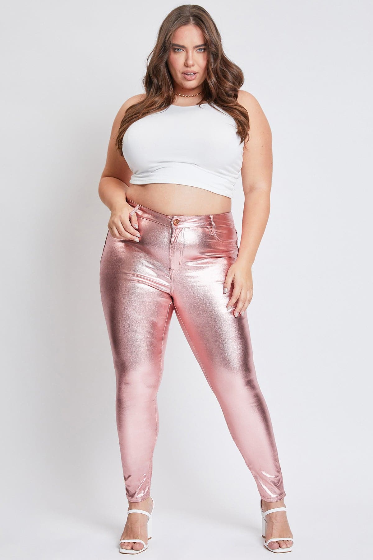 Hyperstretch Metallic Skinny Pants