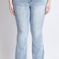 Low Rise Frayed Hem Flare Jeans