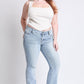 Low Rise Frayed Hem Flare Jeans