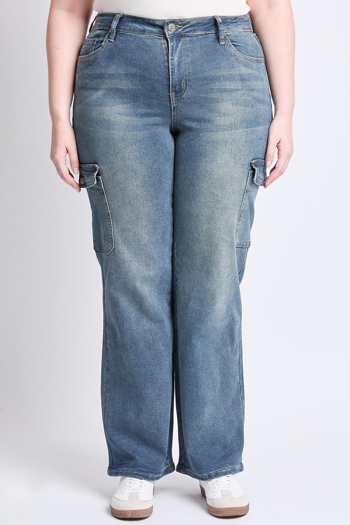 High Rise Wide Leg Skater Cargo Jeans