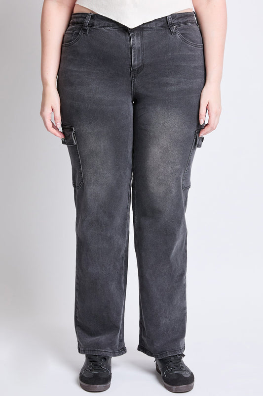 High Rise Wide Leg Skater Cargo Jeans