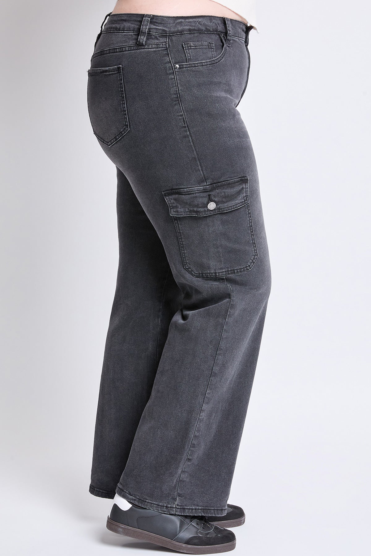 High Rise Wide Leg Skater Cargo Jeans