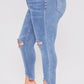 Dream Slim Straight Ankle Jeans With Hem Destruction