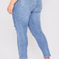 Dream Slim Straight Ankle Jeans With Hem Destruction