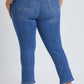 Dream Slim Straight Ankle Jeans With Hem Destruction