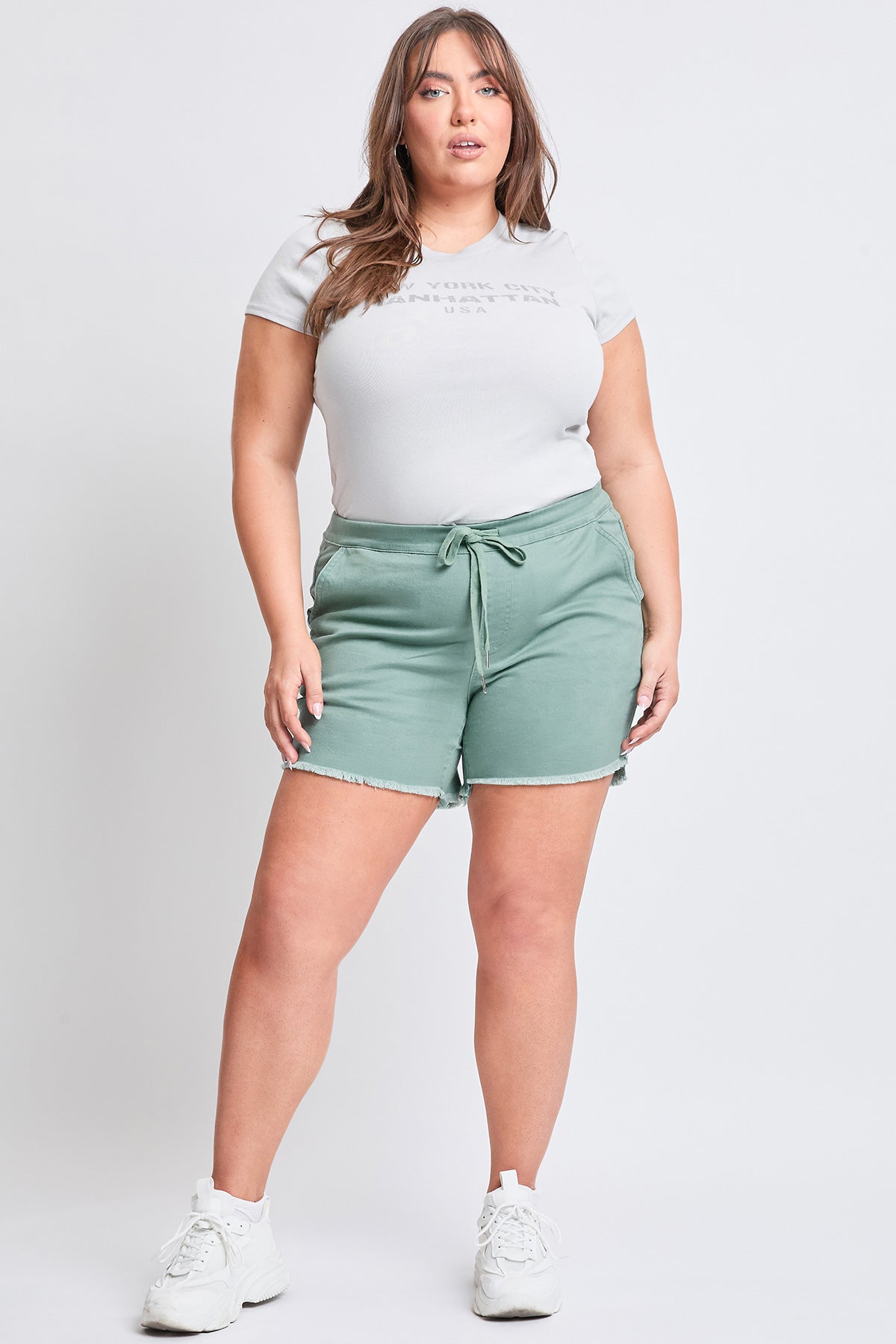 Frayed Hem Pull-on Shorts