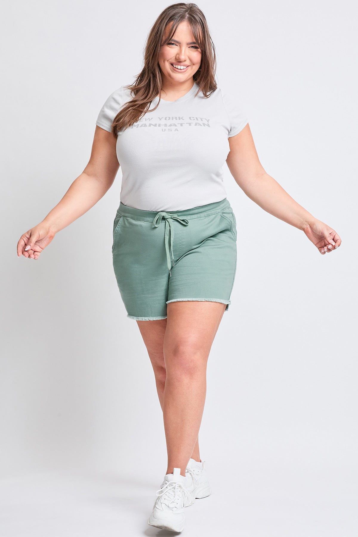 Frayed Hem Pull-on Shorts