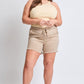 Frayed Hem Pull-on Shorts