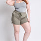 Frayed Hem Pull-on Shorts