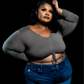 “Moxie” Taupe Crop Top