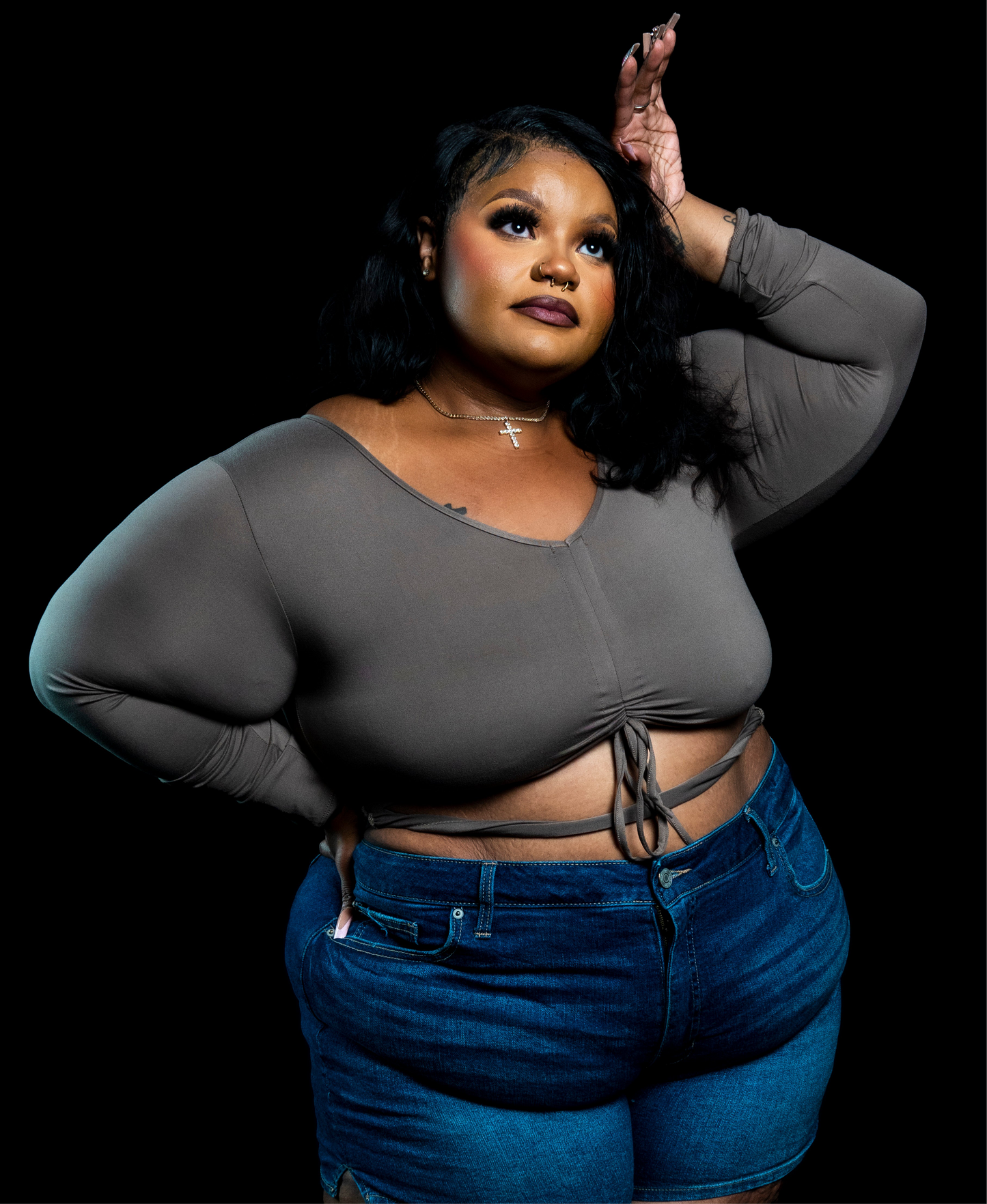 “Moxie” Taupe Crop Top